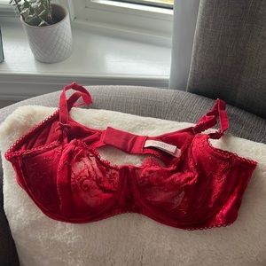 Red Velvet & Lace Bra